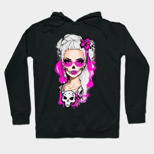 Skull Barbie Pink Glasses Hoodie